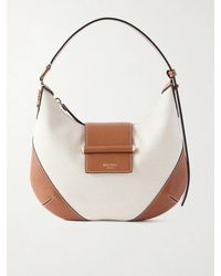 Jimmy Choo - Bar Small Canvas Leather-Trim Shoulder Bag - Lyst