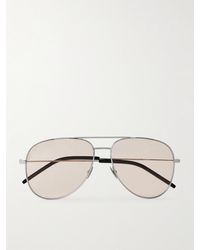 Saint Laurent - Classic 11 Aviator-Style-Tone Sunglasses - Lyst