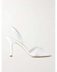 Manolo Blahnik - Callasli 90 Leather Slingback Sandals - Lyst