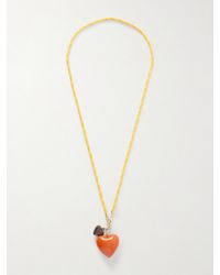 Roxanne Assoulin - The Mini Puffy Heart-Tone, Enamel And Cord Necklace - Lyst