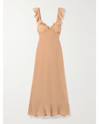 Chloé - Ruffled Silk Maxi Dress - Lyst
