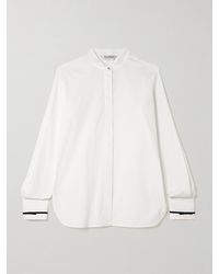 Max Mara - Otranto Grosgrain-Trimmed Cotton-Blend Poplin Shirt - Lyst