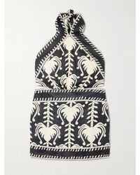 Johanna Ortiz - Tide Strength Open-Back Printed Woven Halterneck Mini Dress - Lyst