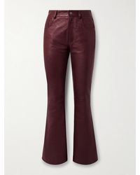 Chloé - Textured-Leather Flared Pants - Lyst
