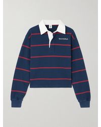Sporty & Rich - Embroidered Striped Cotton Polo Shirt - Lyst
