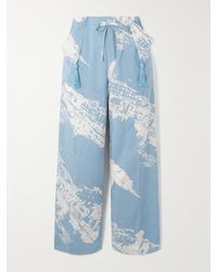 Bottega Veneta - Hose Aus Bedrucktem Shantung Aus Einer Seiden-Baumwollmischung - Lyst