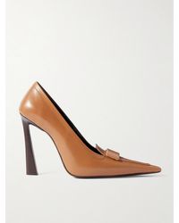 Saint Laurent - D'Orsay Glossed-Leather Pumps - Lyst
