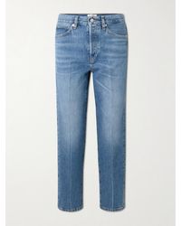 FRAME - The Vertical Crop High-Rise Straight-Leg Jeans - Lyst
