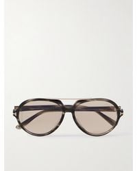 Tom Ford - Aalto Aviator-Style-Tone And Acetate Sunglasses - Lyst
