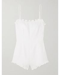 Posse - Florence Ruffled Linen Playsuit - Lyst