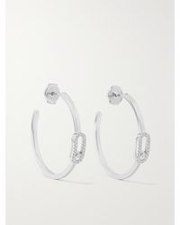Messika - Move Uno Small 18-Karat Diamond Hoop Earrings - Lyst