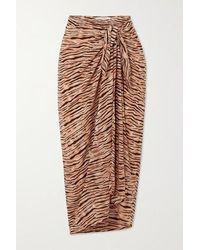 Faithfull The Brand Pareo Aus Voile Mit Tigerprint - Braun