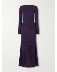 Escvdo - Murga Open-Back Crocheted Striped Cotton Midi Dress - Lyst