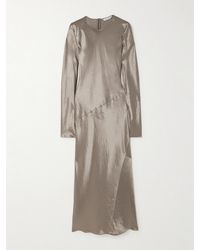 Max Mara - Elogio Paneled Satin-Jersey Midi Dress - Lyst