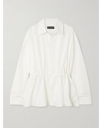 Balenciaga - Hourglass Gathered Cotton-Poplin Shirt - Lyst