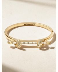 ANANYA - Bracelet Jonc En Or Jaune 18 Carats (750/1000) Diamants Et Quartz Chakra Icon - Lyst