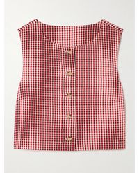 Posse - Rio Verkürztes Oberteil Aus Baumwoll-Seersucker Mit Gingham-Karo - Lyst