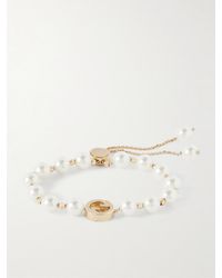 Gucci - Interlocking-Tone Faux Pearl Bracelet - Lyst