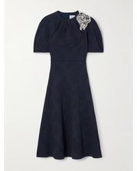 Erdem - Midikleid Aus Cloqué Aus Einer Baumwollmischung Mit Applikation - Lyst