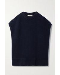 The Row Dannel Wool And Cashmere-blend Top - Blue