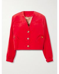 Blazé Milano - Riviera Cotton And Linen-Blend Velvet Jacket - Lyst