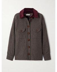 Blazé Milano - Veste En Laine Mélangée Pied-De-Poule À Finitions En Velours De Coton Côtelé Badis Berber - Lyst