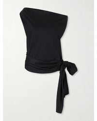 Proenza Schouler - Zafira Bow-Detail Cotton-Jersey Blouse - Lyst