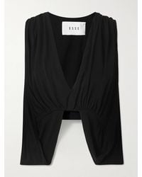 Esse Studios - Solina Oberteil Aus Glänzendem Satin Mit Raffungen Und Cape-Effekt - Lyst