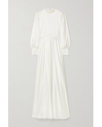 ROKSANDA Adyn Tulle-trimmed Silk-crepe Gown - White