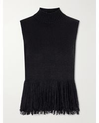 Alix Of Bohemia - Sonia Onyx Fringed Turtleneck Cotton Sweater - Lyst