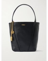 Chloé - Spin Small Embellished Paneled Textured-Leather Tote - Lyst