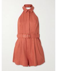 Zimmermann - Awaken Belted Linen Playsuit - Lyst