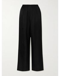 Anine Bing - Aden Silk-Blend Charmeuse Wide-Leg Pants - Lyst