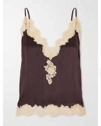 Doen - Kira Lace-Trimmed Silk-Satin Cami - Lyst