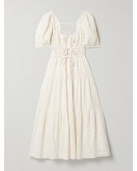 Ulla Johnson - Palma Crochet-Trimmed Fil Coupé Cotton-Voile Midi Dress - Lyst