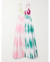 Rosie Assoulin - High Garden Maxikleid Aus Baumwollpopeline Mit Batikmuster - Lyst