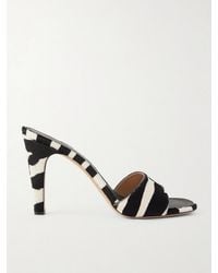 Ferragamo - Tatiana Zebra-Print Calf-Hair Mules - Lyst