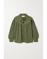 The Great The Westerner Floral-print Cotton Shirt - Green