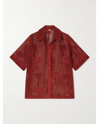 Johanna Ortiz - Marsala Salty Cotton-Blend Mesh Shirt - Lyst