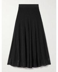 KHAITE - Dawn Pointelle-Knit Midi Skirt - Lyst