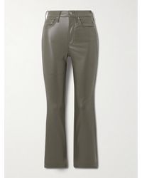 Mother - The Insider Flood Cropped Faux Leather Bootcut Pants - Lyst