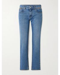 Stella McCartney - Net Sustain Falabella Chain-Embellished Mid-Rise Straight-Leg Jeans - Lyst
