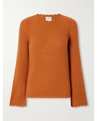 Escvdo - Bernabe Scalloped Ribbed Cotton Sweater - Lyst