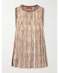 Missoni - Mare Sequined Metallic Striped Crochet-Knit Tank - Lyst