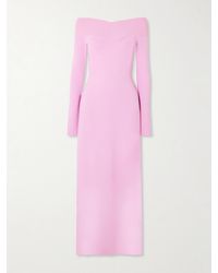 Stella McCartney - Off-The-Shoulder Knitted Midi Dress - Lyst