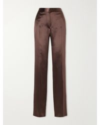 Tom Ford - Silk-Satin Straight-Leg Pants - Lyst