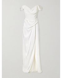 Vivienne Westwood - Mabel Off-The-Shoulder Draped Silk-Cady Gown - Lyst