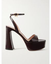 Gianvito Rossi - Nancy 110 Patent-Leather Platform Sandals - Lyst