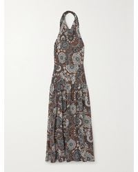 Matteau - Net Sustain Printed Organic Silk Crepe De Chine Halterneck Maxi Dress - Lyst