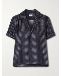 Saint Laurent - Printed Silk-Twill Shirt - Lyst